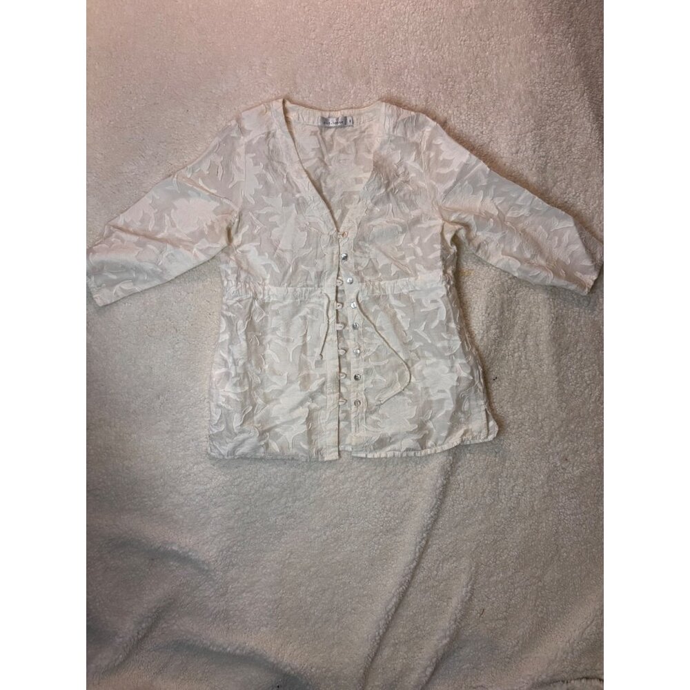 Cut Loose XS Floral Embroidered Button-Down Cardigan